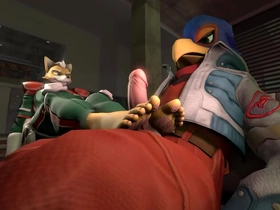Fox gives falco a footjob - starfox